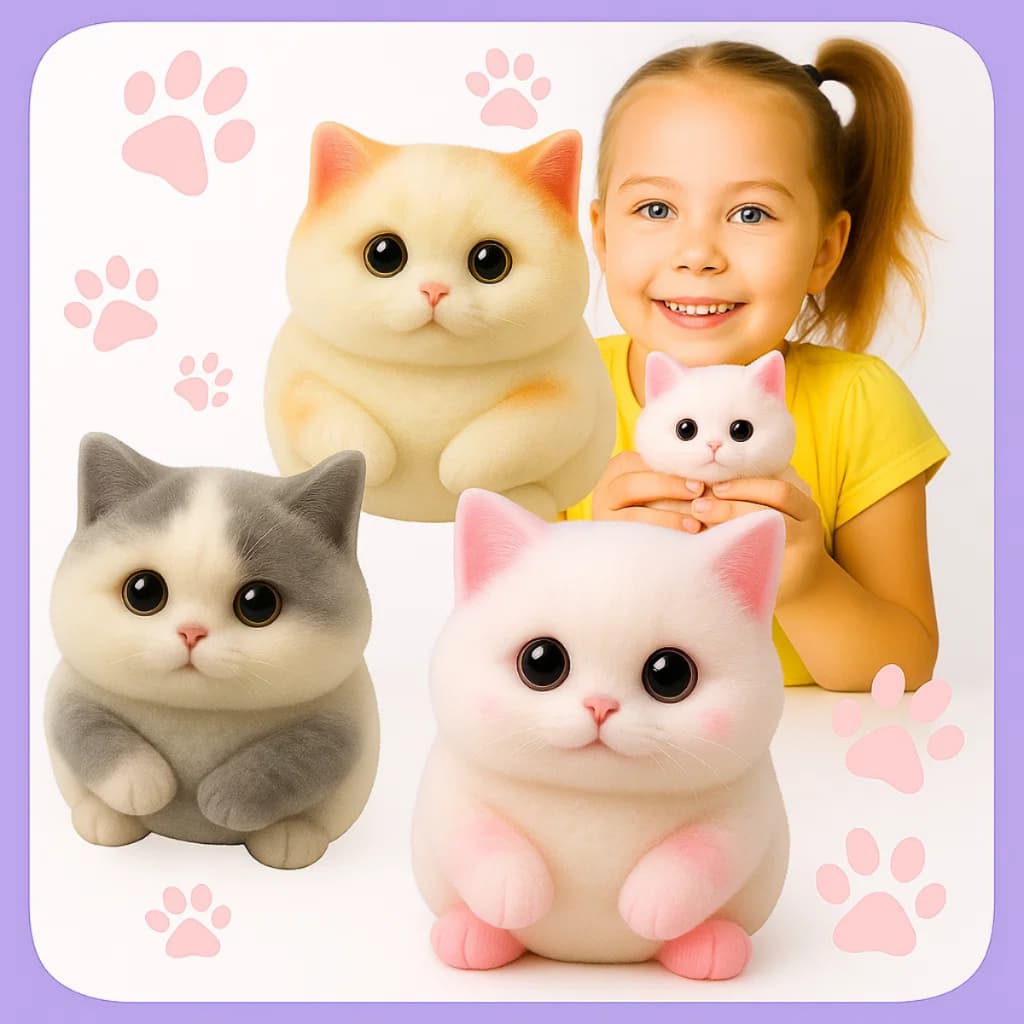 Taba Squishy Grande Brinquedo Fidget Antistress Gatinho Fofo Macio Kawaii Relaxar Estresse Sensorial