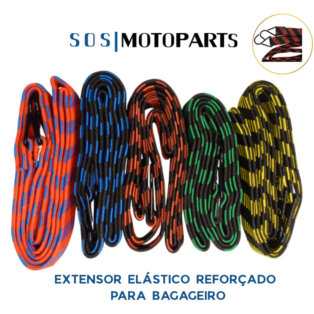 Extensor Elástico para Bagageiro Reforçado 2m x 2,6cm – Super Resistente