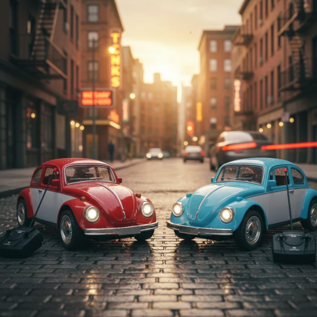 Carrinho Controle Remoto Fusca Colecionável Com Luz Farol - Polibrinq