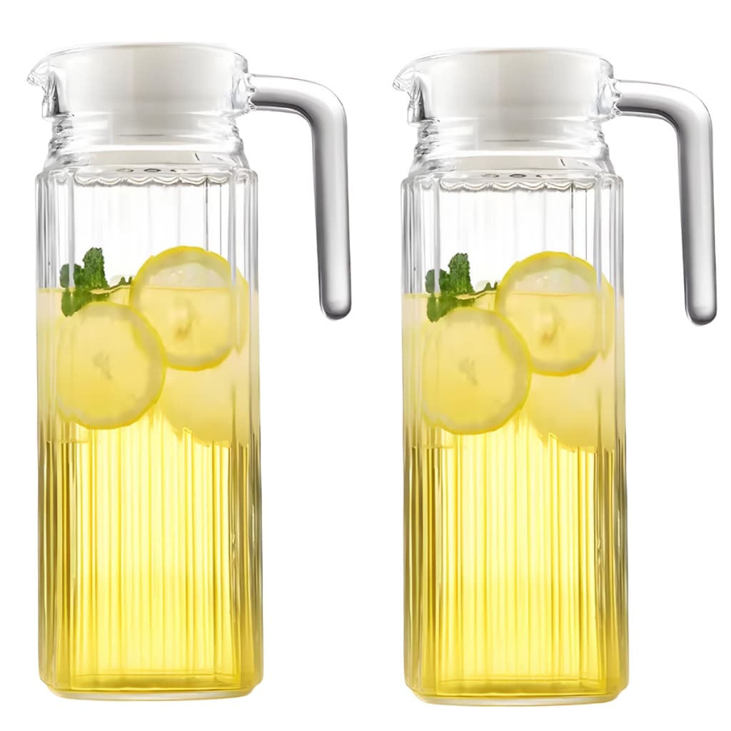 Jarra De Vidro Com Tampa 1,1 Litros Suco Água Relevo Porta De Geladeira