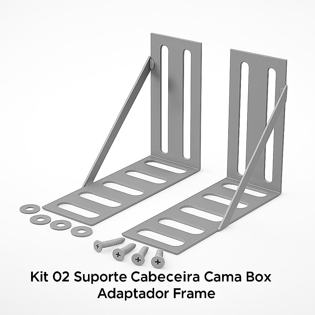 Kit 02 Frame Suporte Adaptador Cabeceira Cama Box 🛏️ Aço Carbono Reforçado
