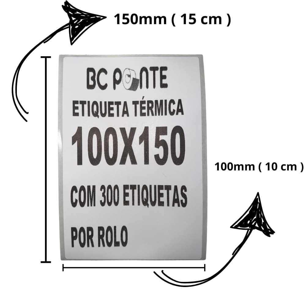 Kits 1 a 6  Rolos etiqueta Térmica Adesiva 100x150 (10x15) com serrilha para E-commerce