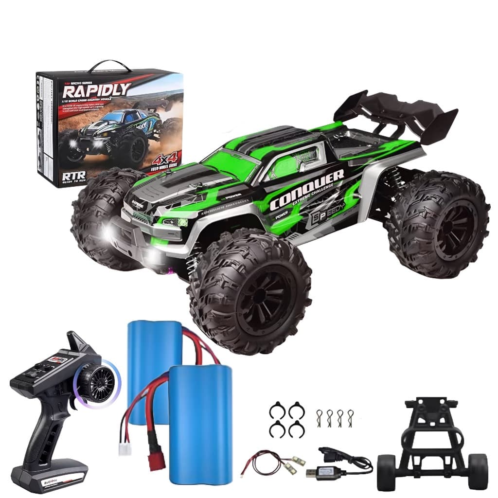 Carrinho Controle Remoto 50km/h 4X4 Automodelo Rc Competição Conquer com 1 Bateria Jeep Top Trilha