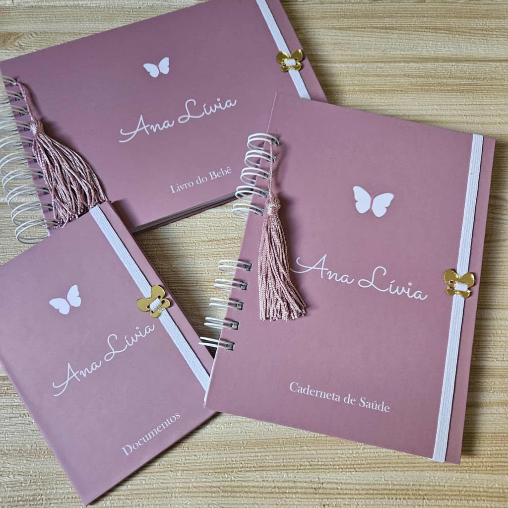 Kit Maternidade Afetiva - Caderneta de Saúde + Livro do Bebe + Porta Doc