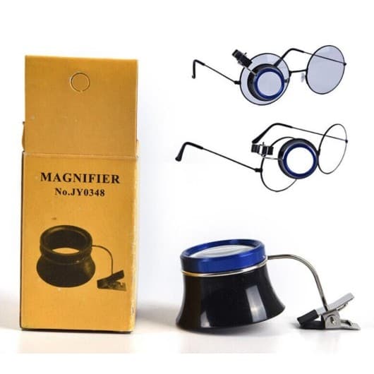 Lupa com Grampo para Óculos – Lente de Aumento Profissional para Relojoeiros e Joalheiros