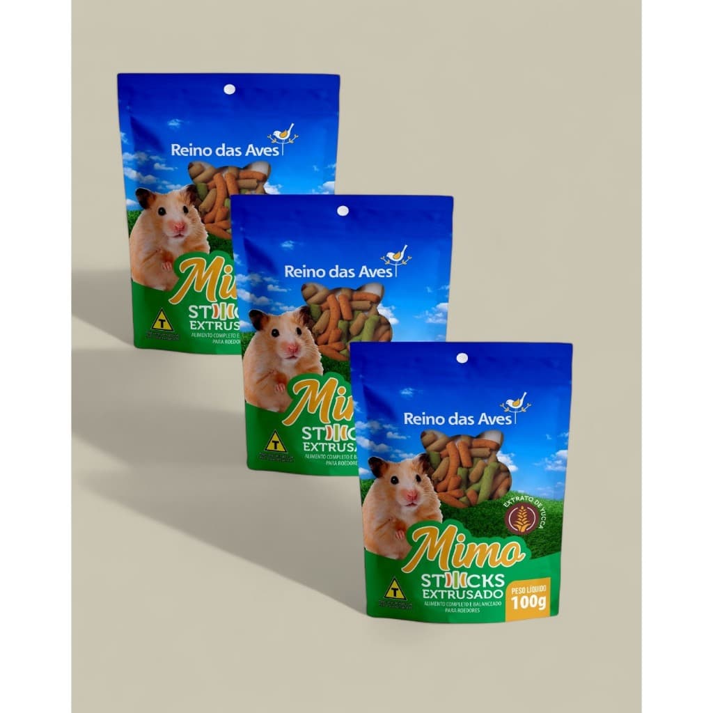 KIT 3 MIMO STICK PARA ROEDORES 100G