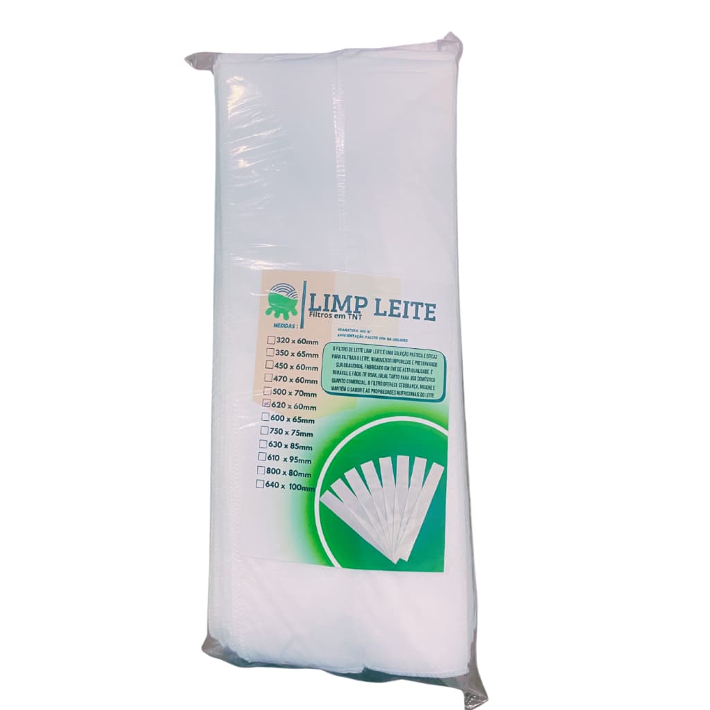 Filtro de Leite TNT para Ordenha Canalizada – 620 x 60 mm | Pacote com 100 Unidades