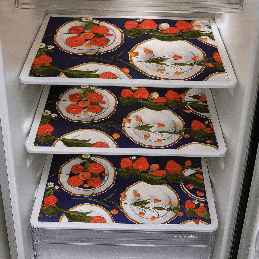 Toalhas de Geladeira Kit com 3 PVC Centro Bandeja Lavável 46x32cm