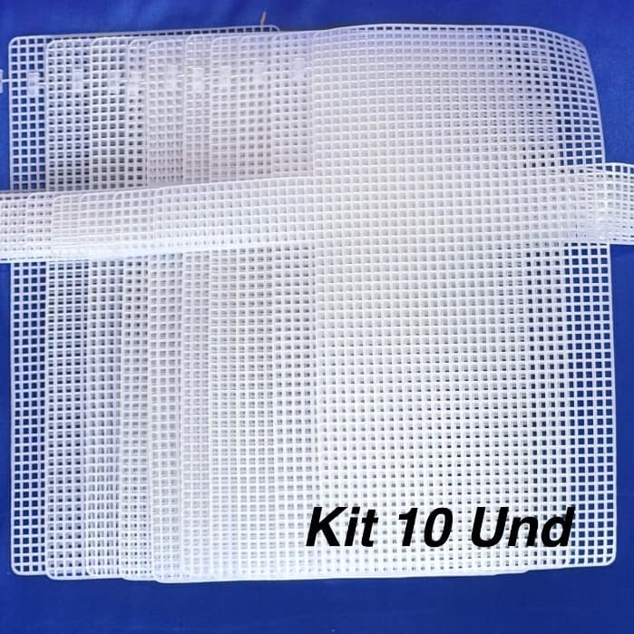10 Telas Para Bordar Bolsas Tela Estrutura Para Trabalhos em Crchê Furo 5MM - kit Com 10 unidades