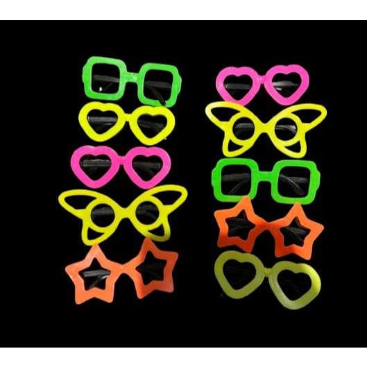 Kit óculos neon para Festas Baladas, Eventos,  Aniversário - com 10/20/30 - Brilham na luz negra