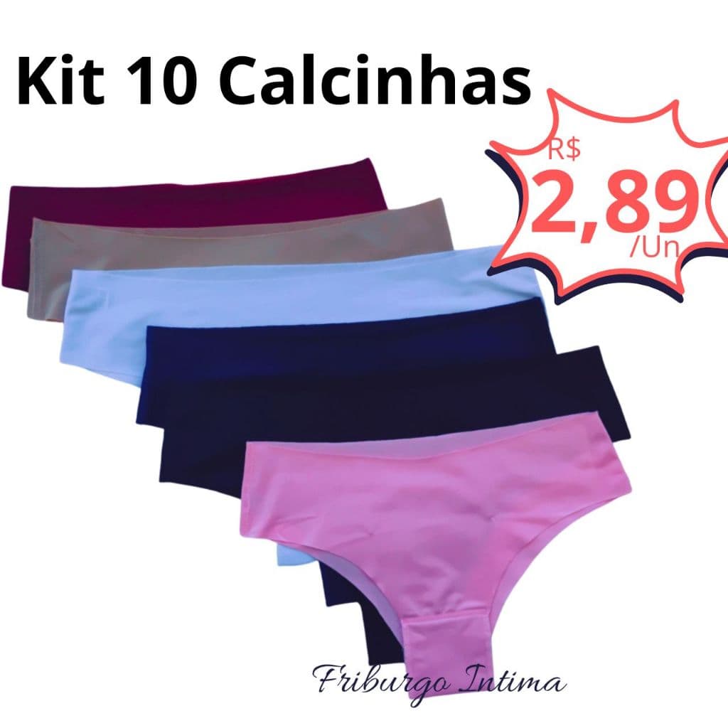 Kit Calcinha Conforto Não Marca Tanga Laser