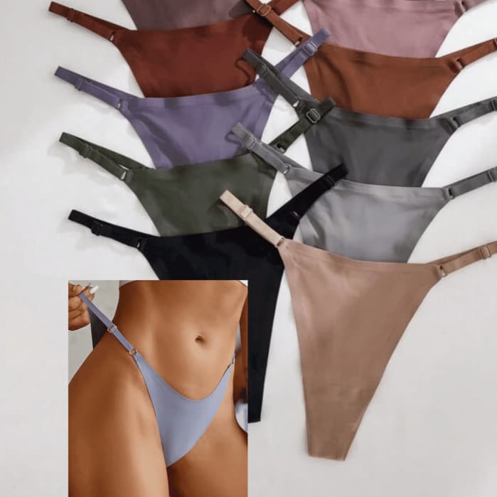 Kit 12 Calcinhas dia a dia Feminina Corte a laser com regulagem Sem costura Cleane