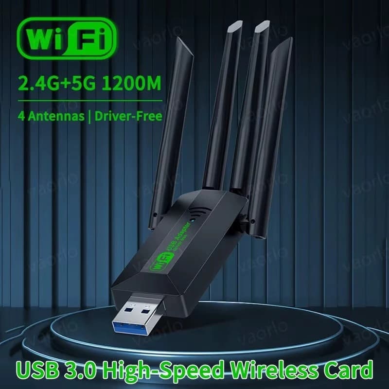 Adaptador Wi-Fi USB 3.0 Dual Band 1200Mbps 2.4G/5Ghz com 4 Antenas Externas 802.11AC Alta Velocidade
