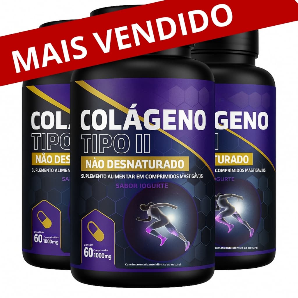 03 Colágeno Tipo 2 Não Desnaturado 40 mg Total 180 Comprimidos - ENVIO IMEDIATO