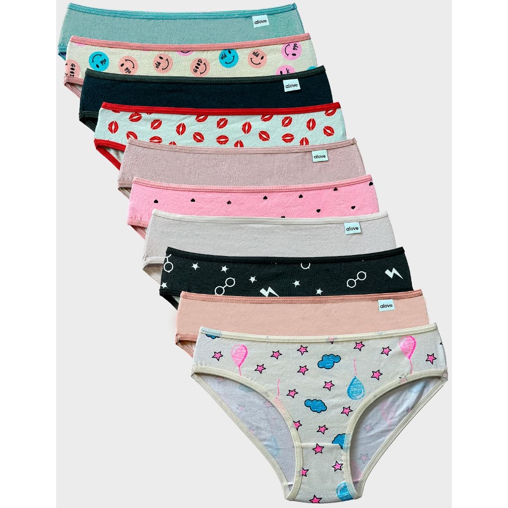 Kit 10 Calcinhas Infantil em Algodão – Cobrem todo o Bumbum