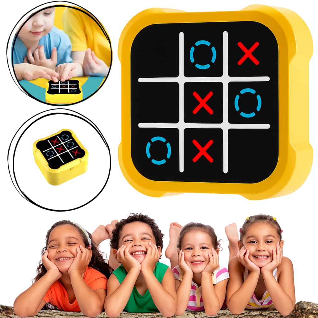 Jogo Da Velha Digital 3 Em 1 Compacto E Portátil Console Jogo da Memória Eletrônico Infantil