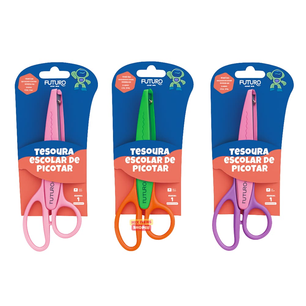 Tesoura de Picotar 16cm Zig Zag Onda