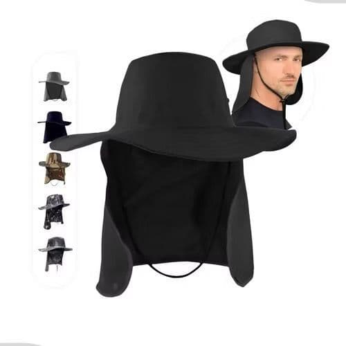 Chapéu Australiano Pescador C/ Capuz Proteção Solar De Nuca