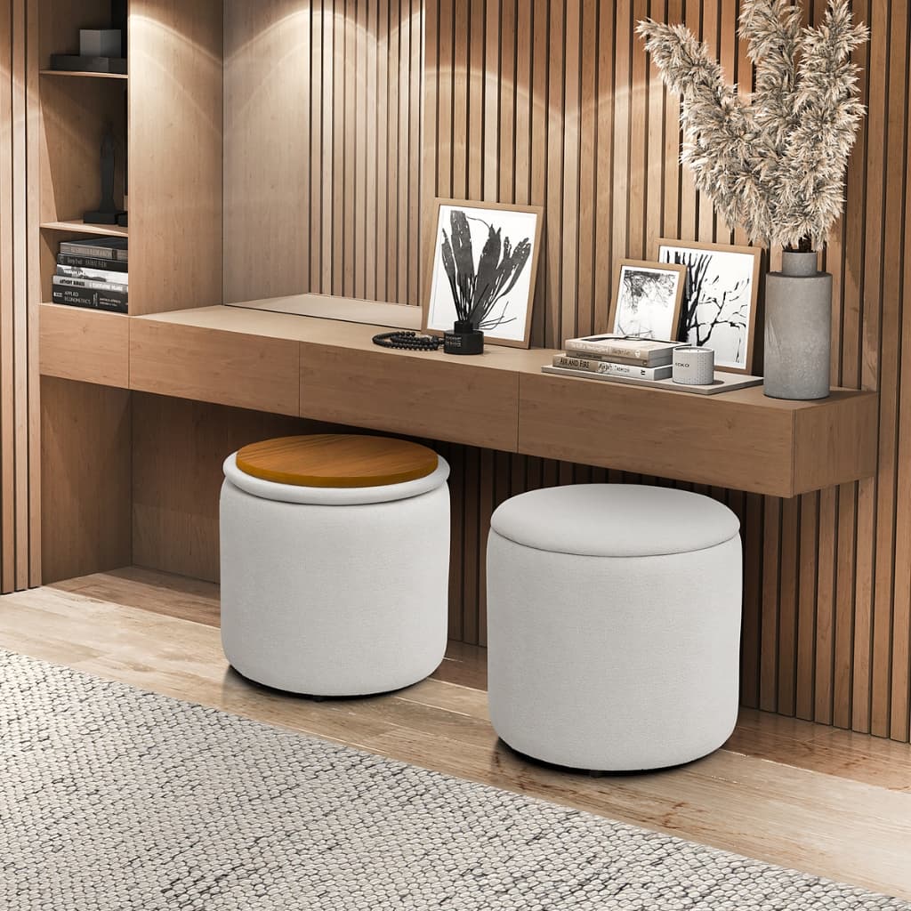 PUFF REFORÇADO ESTOFADO COM BAÚ SALA QUARTO ESCRITORIO MODERNO LUXO