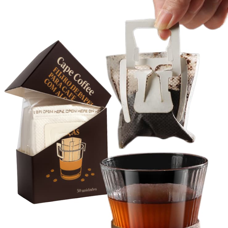 Filtro De Café Mini Coador Envelope De Papel 50 Unidades
