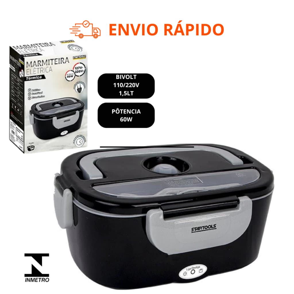 Marmiteira Marmita Elétrica Térmica Prático 60W 1,5L Bivolt Com Colher Saudável E Econômico
