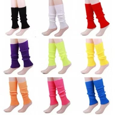 Polaina Meias Caneladas Fitness sem Pés Ballet Academia Aeróbicas em Lã （Várias cores）