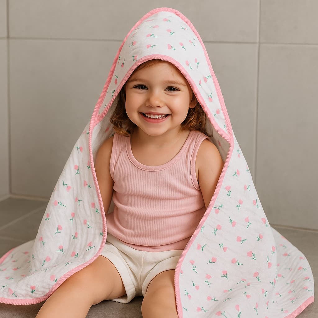 Toalhão de Banho Infantil de Fralda Soft Com Capuz Grande Enxoval 100% Algodão Bebê