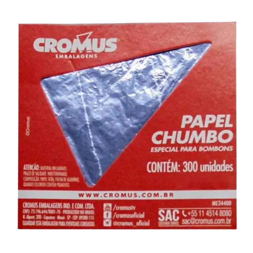 Papel Chumbo para Doces 8x7,8 cm 300 unidades - Cromus