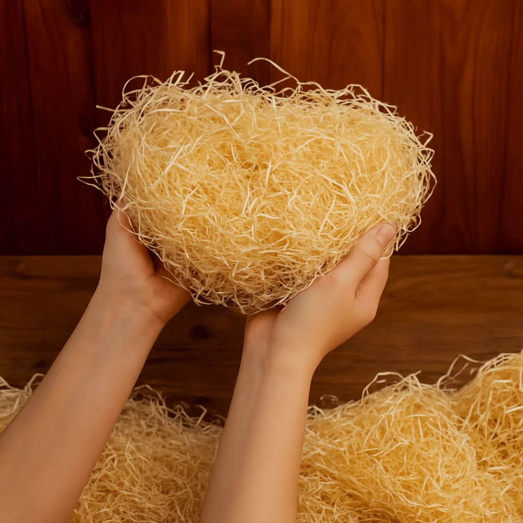 Palha Natural Para Cesta e Decoração - Pacote de Palha 50gr | Presente - Café da manhã