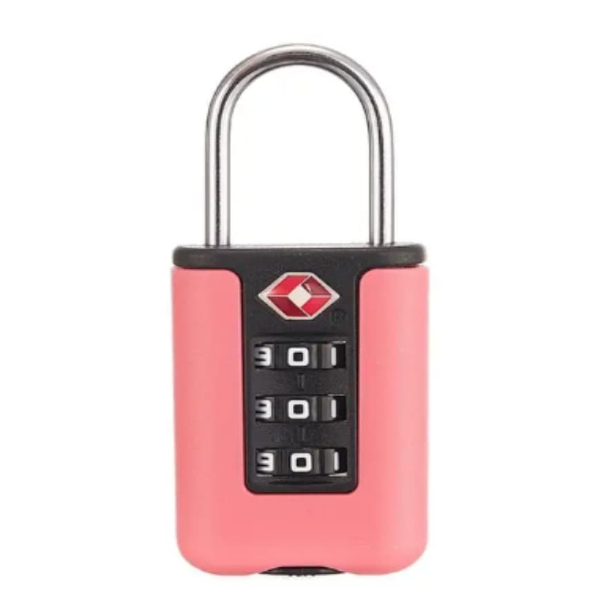 Cadeado Tsa 30mm Segredo Senha Mala Bagagem Viagem Aeroporto - cor Rosa