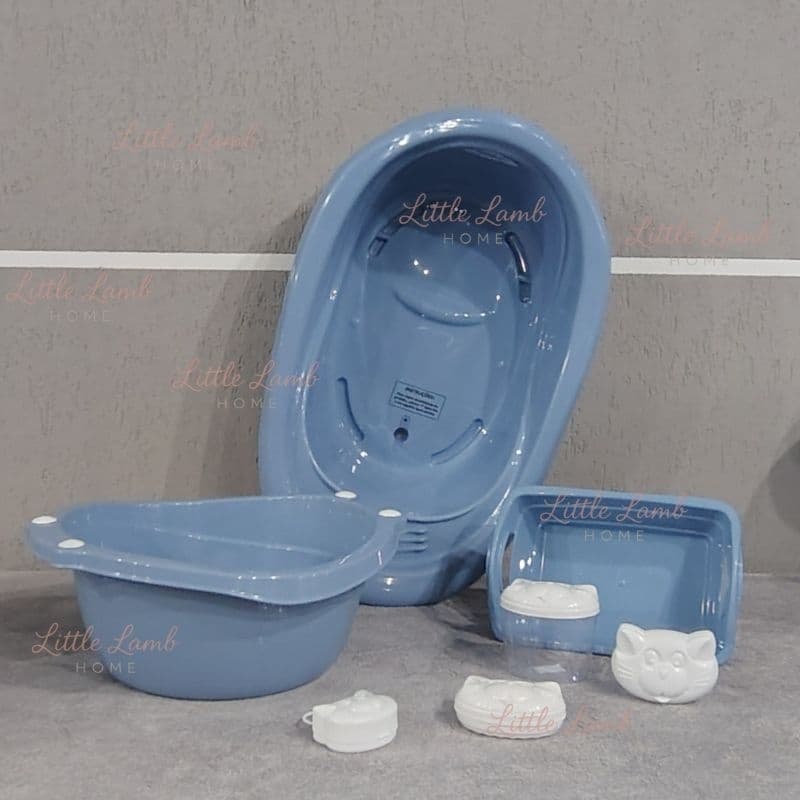 Kit Banho Bebê 6 itens – banheira menino menina Bacia organizador de fralda