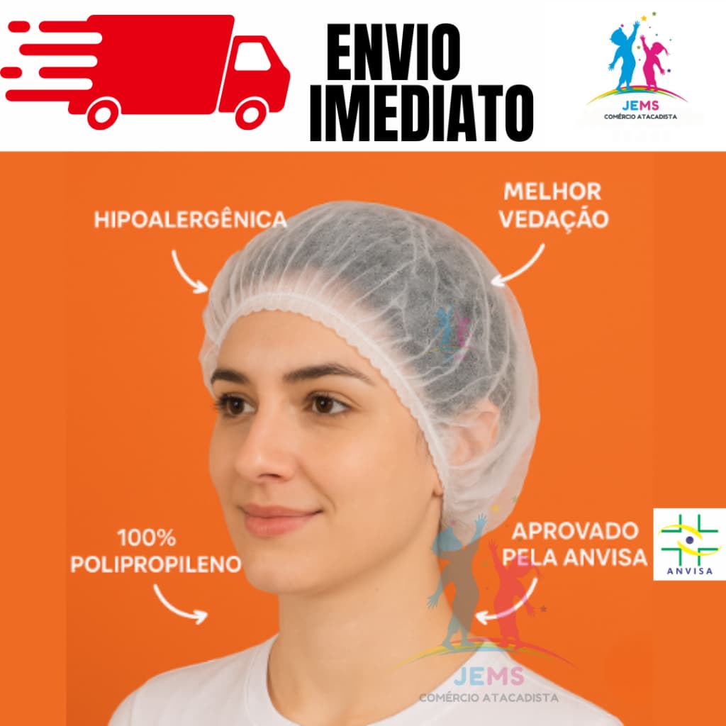 Touca Descartável TNT Anvisa Sanfonada Branca INOVEN