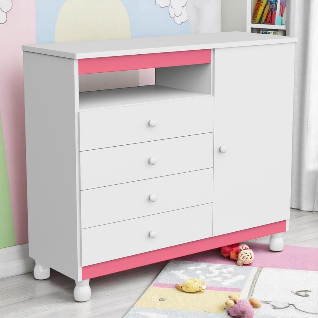 Cômoda Organizadora De Roupas Bebe Baby Multiuso Gavetas Gaveteiro Quarto  Organizador Regulagem Pés
