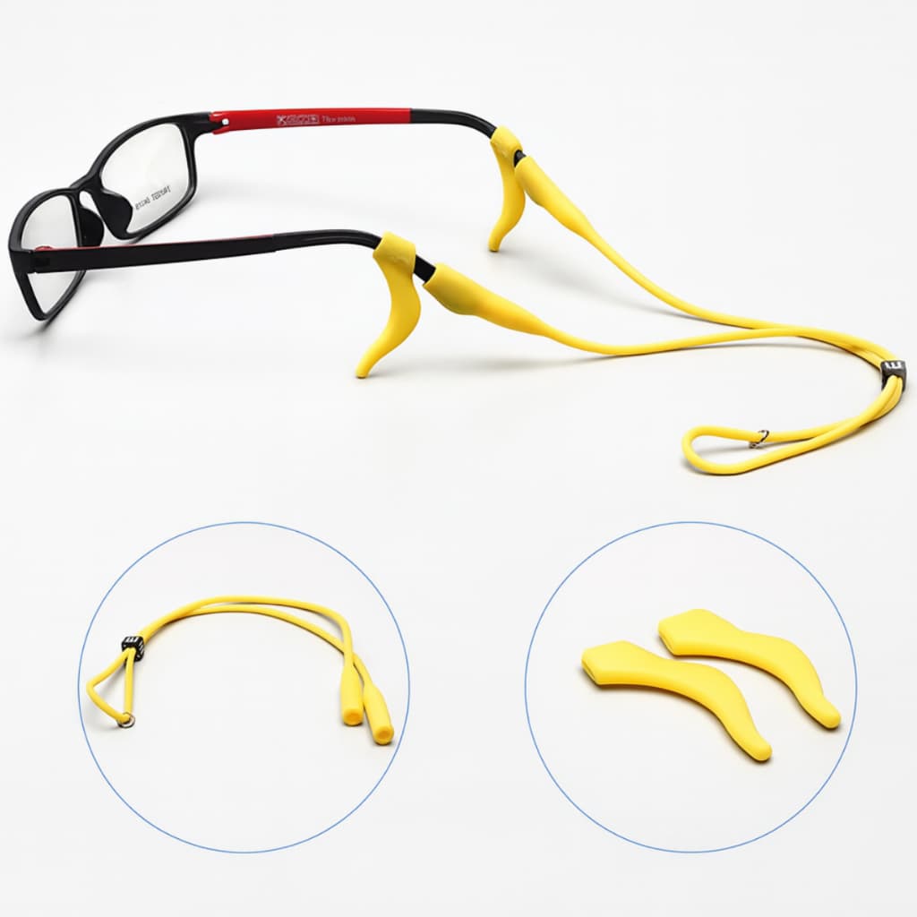 Cordão de Silicone Esportivo para Óculos Ajustável com Suporte Antiderrapante Resistente