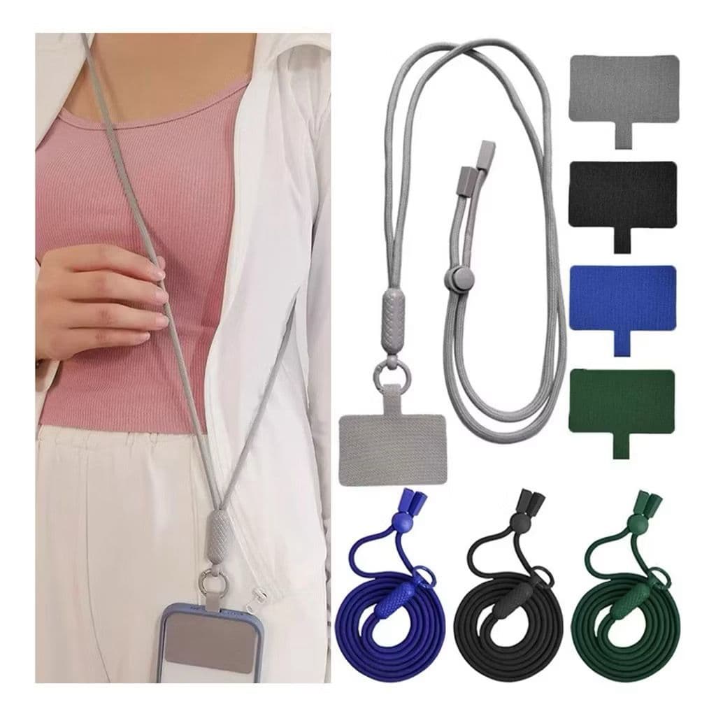 Cordão Para Celular Universal Ajustável Anti-Quedas, Alça Transversal Nylon, Várias Cores