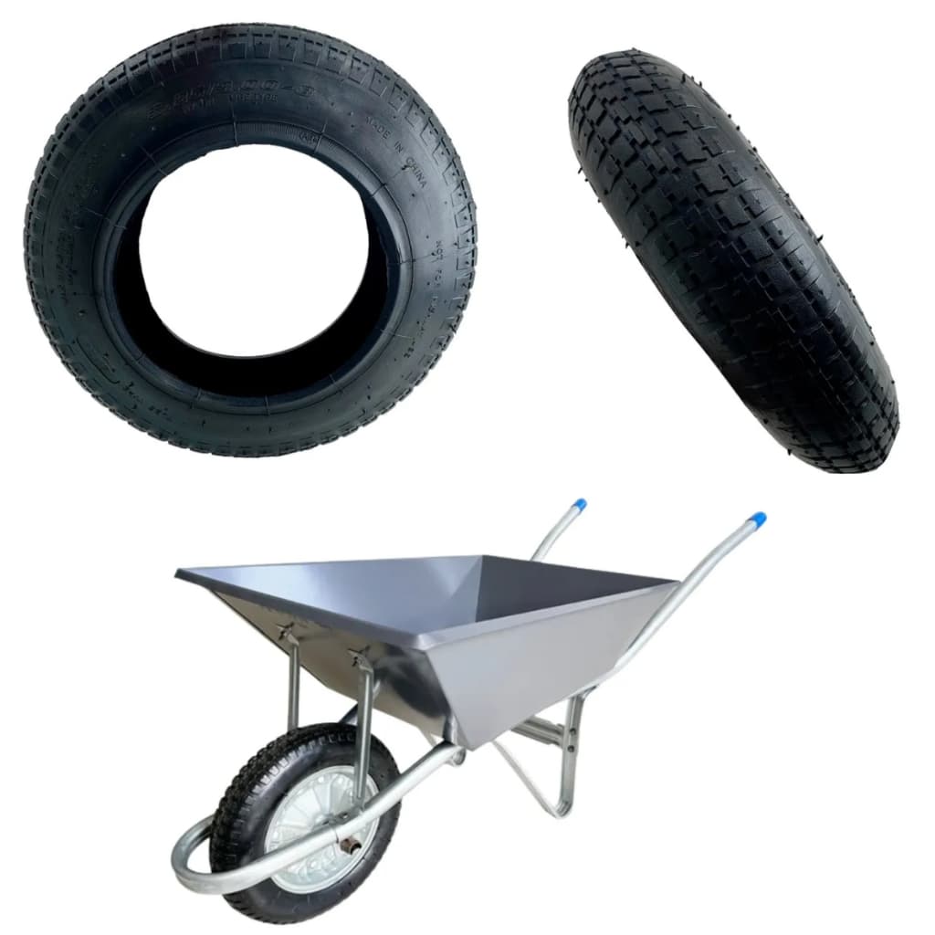 Kit Pneu e Câmara de Ar 3.25-8 para Carrinho de Mão - ENVIO IMEDIATO