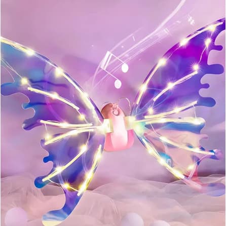 Asas De Borboleta Luz Coloridas Elétricas Vestir Festa Infantil