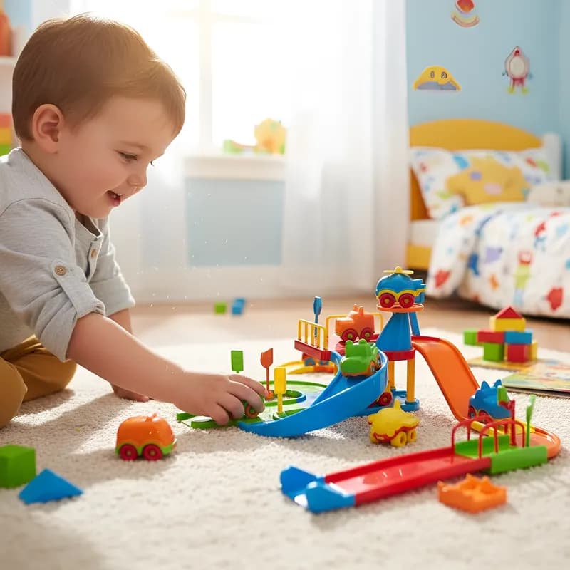 Brinquedo de Menino Pista De Carrinho Rampa de Corrida Infantil Carros Colorido 37 Peças