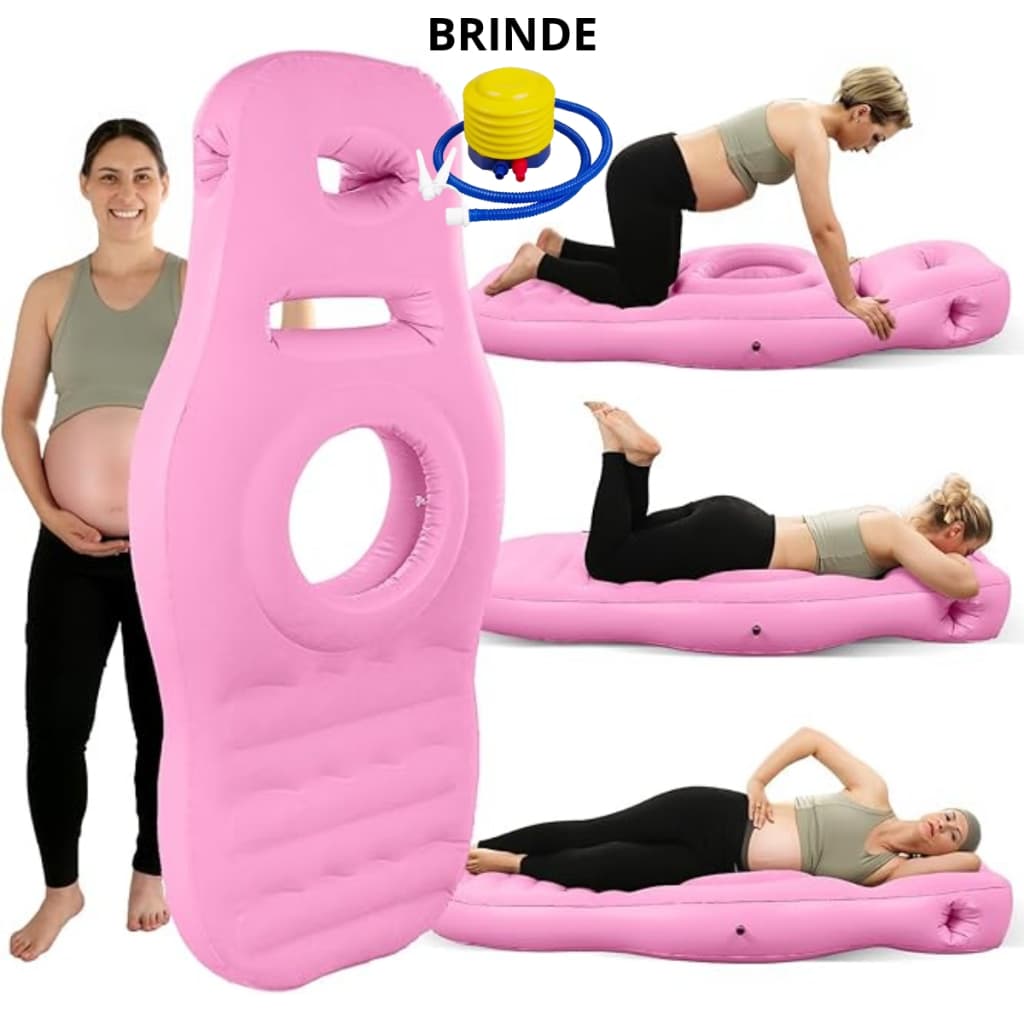 Colchão Inflável Graviconfort Grávida Gestantes Maternidade Travesseiro Gravidez Dormir de Bruços Tapete De Yoga
