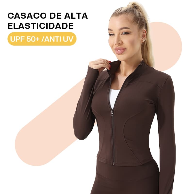 Liouty Jaqueta Feminina de Corrida de Manga Comprida para Ginástica e Ioga Esportiva com Tecido ultrafino Proteção UV