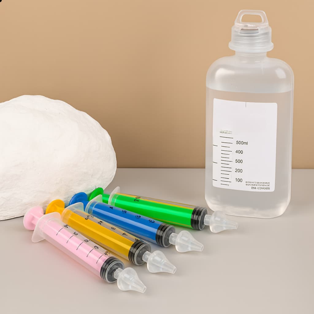 Kit 10 seringa nasal de silicone para lavagem limpeza desentupidor criança variação de cores