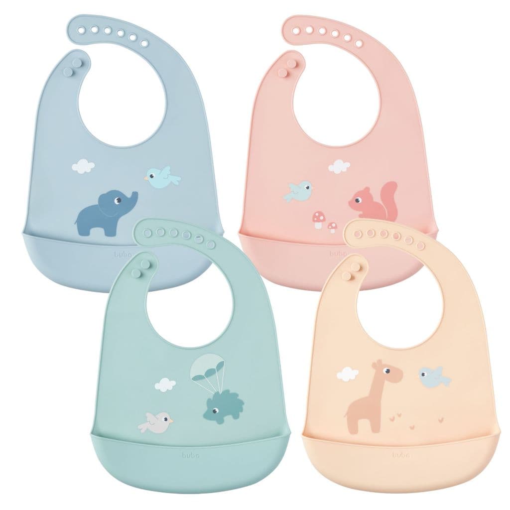 Babador de Silicone com Bolso Pega Migalhas Cloudy – Buba | Ajustável, Macio e Fácil de Limpar