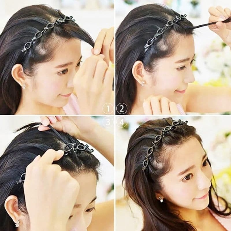 Tiara com Presilha p/ penteados de cabelo fashion moda TIK TOK