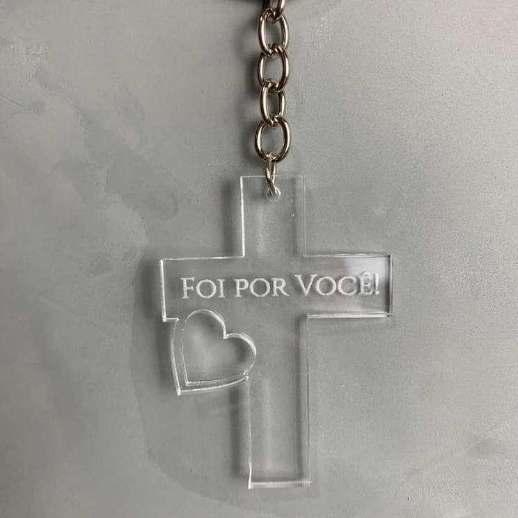 Kits  Chaveiros Cruz Acrílico Lembrancinhas Religioso Igreja 5 cm