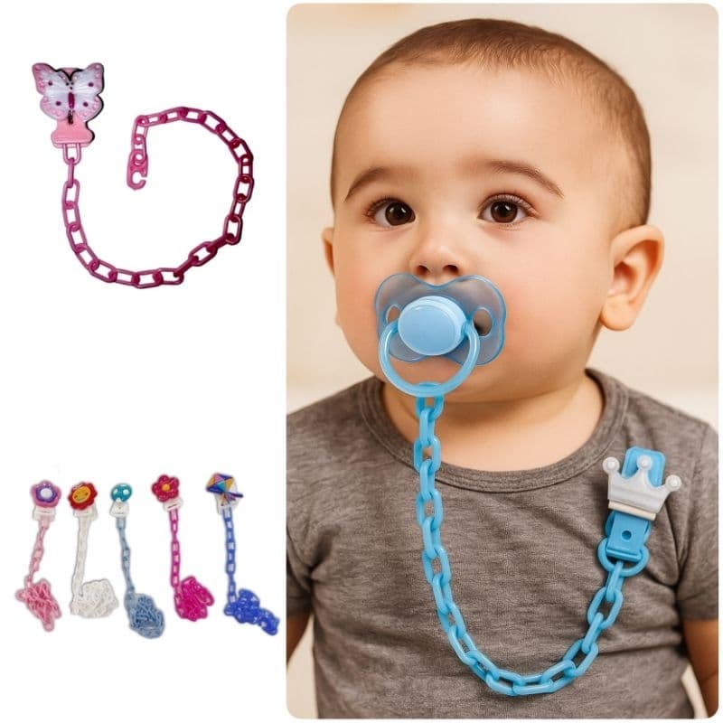 kit 3 Prendedor de Chupeta Correntinha de Bichinhos Promoção