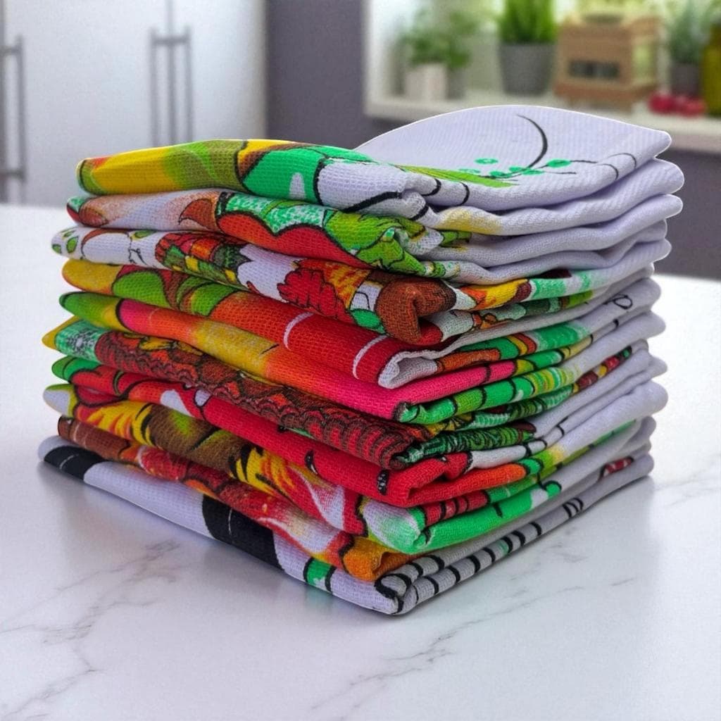 Kit de Pano de Prato GRANDE 45X75 cm  estampado 100% algodão.