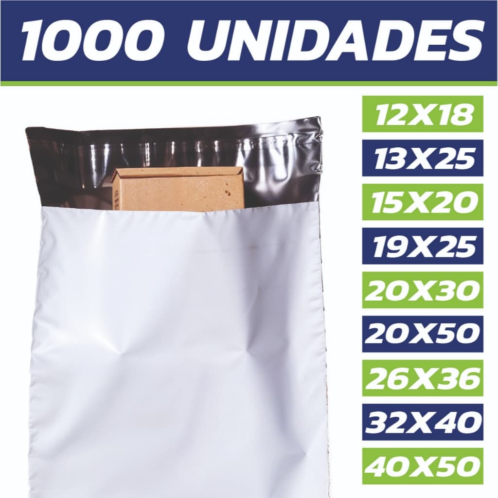 Kit 1000 Envelopes Branco | Embalagem Envios Correios Sacos Lacre Diversos Tamanhos