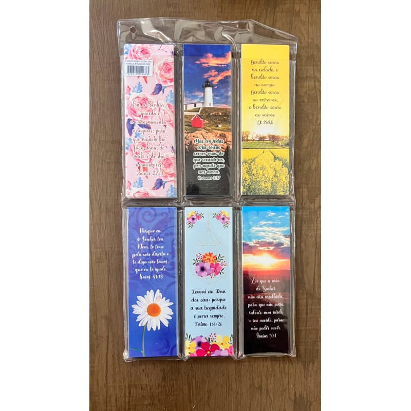 Kit 120 Marca Páginas Bíblicos Decorados 14x4,5cm -M01 – Versículos Cristãos