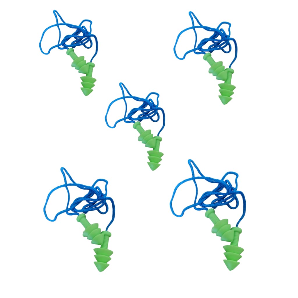 Kit 5un Protetor Auricular Plug de Silicone Antialérgico Abafador de Ruídos Barulho