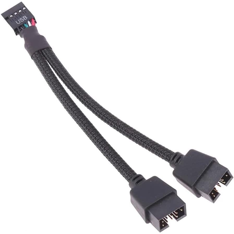 Cabo Splitter Y USB 9 Pinos Interno Placa mãe 2 Portas JUSB1 JUSB2, Cabo Painel Frontal